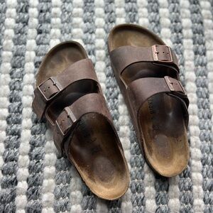 Birkenstock Arizona Rich Brown Leather Footbed Sandals